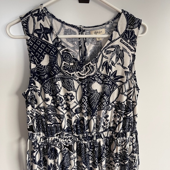 Style & Co floral Cropped Elastic Waist Romper Sz M - Picture 3 of 10